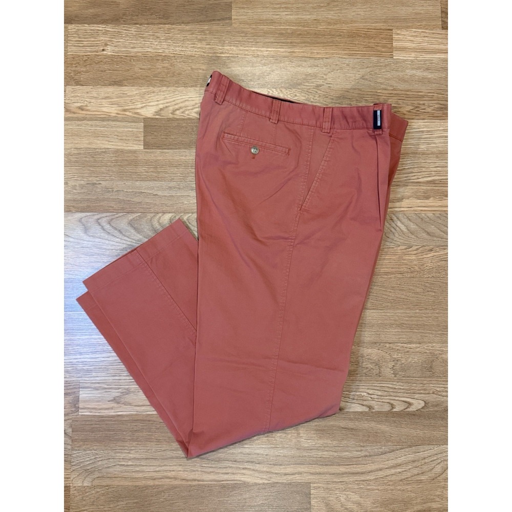 Brax Men's Magic Stretch Pants Chinos Size 40 x 34 Style Tom In Red Orange Color